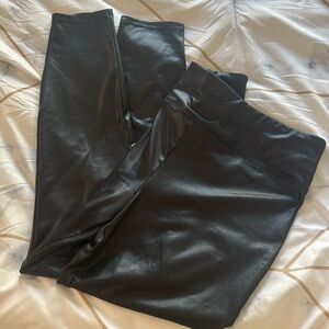 Women large faux leather pants leggings